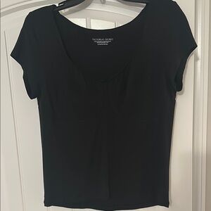 Victoria's Secret Black Fitted Short Sleeve T-Shirt